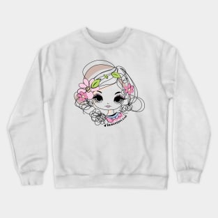 doodle girl art, cute and kawaii illustration Crewneck Sweatshirt